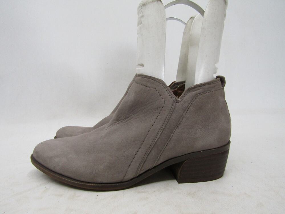 Franco Sarto Womens Size 6 Gray Leather Zip Ankle Fashion Boots Booties